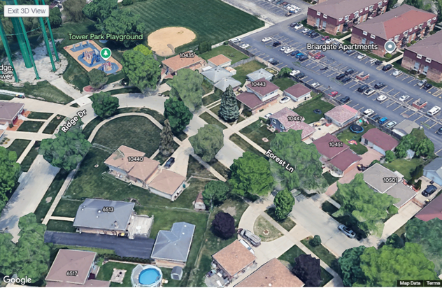 3D aerial view opened from a marker